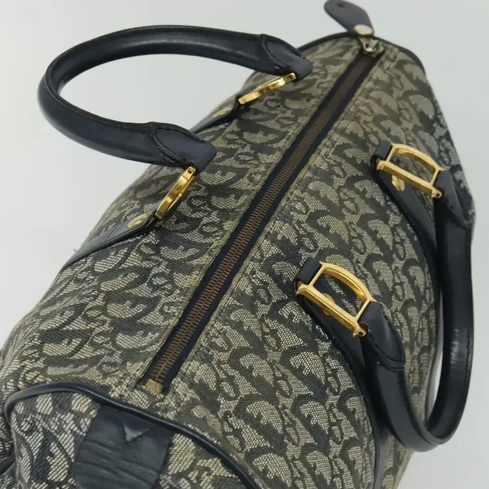 DIOR Trotter Canvas Boston Bag Navy Gold